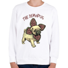 PRINTFASHION Demopug - Gyerek pulóver - Fehér gyerek pulóver, kardigán