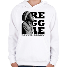 PRINTFASHION Dennis Brown - Gyerek kapucnis pulóver - Fehér