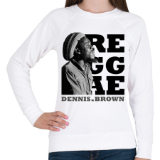 PRINTFASHION Dennis Brown - Női pulóver - Fehér női pulóver, kardigán