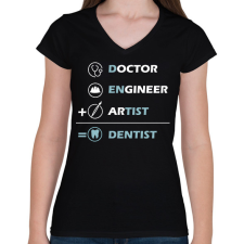 PRINTFASHION Dentist (white) - Női V-nyakú póló - Fekete női póló
