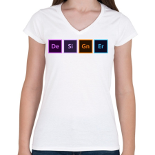 PRINTFASHION Designer / Grafikus - Női V-nyakú póló - Fehér női póló
