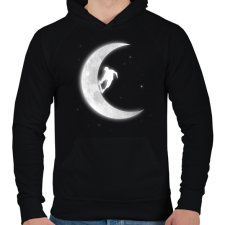 PRINTFASHION Deszkázás a holdon - Férfi kapucnis pulóver - Fekete férfi pulóver, kardigán