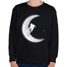 PRINTFASHION Deszkázás a holdon - Gyerek pulóver - Fekete