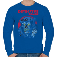 PRINTFASHION Detektív zombi - Férfi pulóver - Királykék