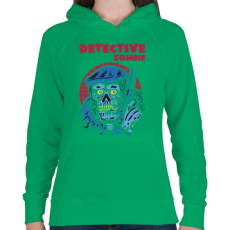 PRINTFASHION Detektív zombi - Női kapucnis pulóver - Zöld