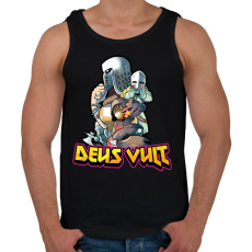 PRINTFASHION Deus Vult - Férfi atléta - Fekete
