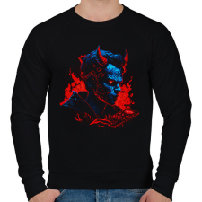 PRINTFASHION Devil design - Férfi pulóver - Fekete férfi pulóver, kardigán