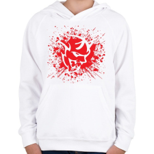 PRINTFASHION Devil face - Gyerek kapucnis pulóver - Fehér gyerek pulóver, kardigán