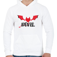 PRINTFASHION DEVIL - Férfi kapucnis pulóver - Fehér