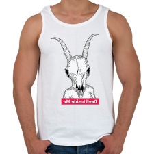 PRINTFASHION Devil inside me (tükörben olvasható felirat) - Férfi atléta - Fehér atléta, trikó