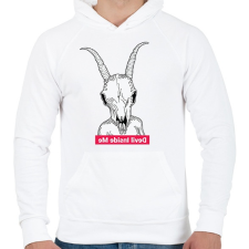 PRINTFASHION Devil inside me (tükörben olvasható felirat)  - Férfi kapucnis pulóver - Fehér férfi pulóver, kardigán