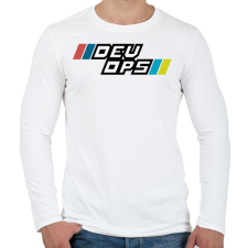 PRINTFASHION DEVOPS - Férfi hosszú ujjú póló - Fehér férfi póló