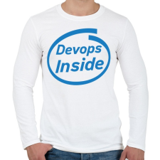 PRINTFASHION DevOps Inside - Férfi hosszú ujjú póló - Fehér férfi póló