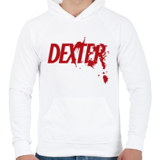 PRINTFASHION Dexter - Férfi kapucnis pulóver - Fehér