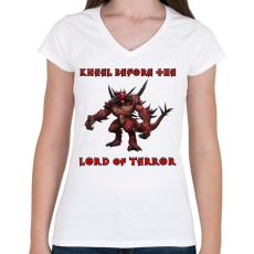 PRINTFASHION Diablo - Női V-nyakú póló - Fehér