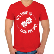 PRINTFASHION Dice baby - Férfi V-nyakú póló - Piros férfi póló