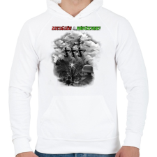 PRINTFASHION Dicsőség a Hősöknek! - Férfi kapucnis pulóver - Fehér férfi pulóver, kardigán