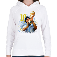 PRINTFASHION Diego győzelem - Női kapucnis pulóver - Fehér női pulóver, kardigán