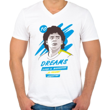 PRINTFASHION Diego Maradona 1 - Férfi V-nyakú póló - Fehér férfi póló