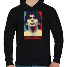PRINTFASHION Diego Maradona - Férfi kapucnis pulóver - Fekete