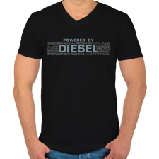 PRINTFASHION Diesel - Férfi V-nyakú póló - Fekete férfi póló