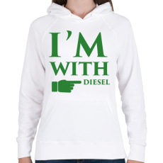 PRINTFASHION diesel.png - Női kapucnis pulóver - Fehér