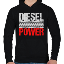 PRINTFASHION Diesel Power - Férfi kapucnis pulóver - Fekete férfi pulóver, kardigán