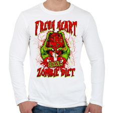 PRINTFASHION Diétázó zombi - Férfi hosszú ujjú póló - Fehér férfi póló