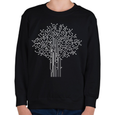 PRINTFASHION digitális fa - Gyerek pulóver - Fekete gyerek pulóver, kardigán