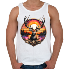 PRINTFASHION Díjnyertes szarvasbika / szarvas - Vadász / vadászoknak / vadásznak - Férfi atléta - Fehér