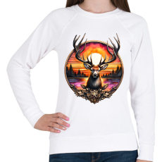 PRINTFASHION Díjnyertes szarvasbika / szarvas - Vadász / vadászoknak / vadásznak - Női pulóver - Fehér