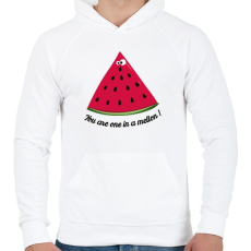 PRINTFASHION Dinnye vagy! - Férfi kapucnis pulóver - Fehér