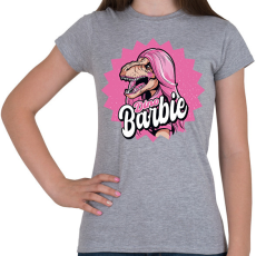 PRINTFASHION Dínó Barbie - Női póló - Sport szürke