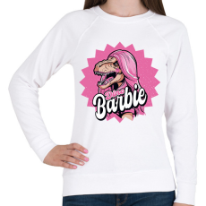 PRINTFASHION Dínó Barbie - Női pulóver - Fehér