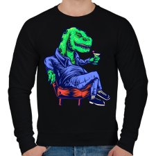 PRINTFASHION Dino chill - Férfi pulóver - Fekete férfi pulóver, kardigán