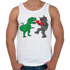 PRINTFASHION Dínó és robot - Férfi atléta - Fehér