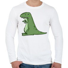 PRINTFASHION Dínó - Férfi hosszú ujjú póló - Fehér