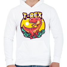 PRINTFASHION dino - Férfi kapucnis pulóver - Fehér férfi pulóver, kardigán