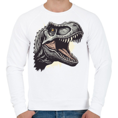 PRINTFASHION Dino - Férfi pulóver - Fehér