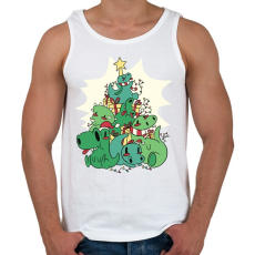 PRINTFASHION Dínó karácsonyfa - Férfi atléta - Fehér