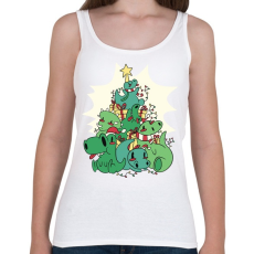 PRINTFASHION Dínó karácsonyfa - Női atléta - Fehér