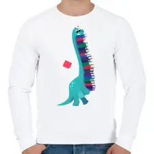 PRINTFASHION Dinó könyvekkel - Férfi pulóver - Fehér férfi pulóver, kardigán