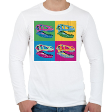 PRINTFASHION Dínó koponyák - Férfi hosszú ujjú póló - Fehér férfi póló