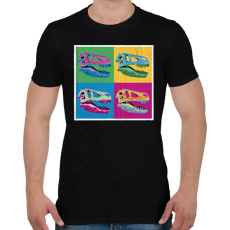 PRINTFASHION Dínó koponyák - Férfi póló - Fekete