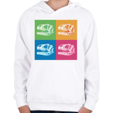 PRINTFASHION Dínó koponyák - Gyerek kapucnis pulóver - Fehér gyerek pulóver, kardigán