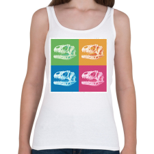 PRINTFASHION Dínó koponyák - Női atléta - Fehér női trikó