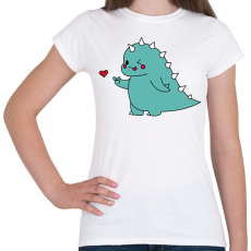 PRINTFASHION Dino love - fiú - Női póló - Fehér
