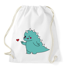 PRINTFASHION Dino love - fiú - Sportzsák, Tornazsák - Fehér tornazsák