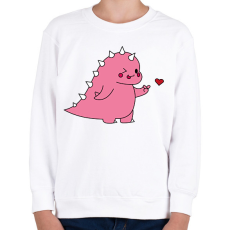 PRINTFASHION DIno love - lány - Gyerek pulóver - Fehér
