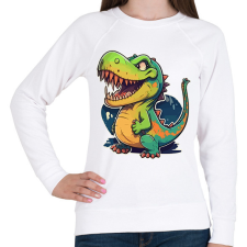PRINTFASHION dino - Női pulóver - Fehér női pulóver, kardigán